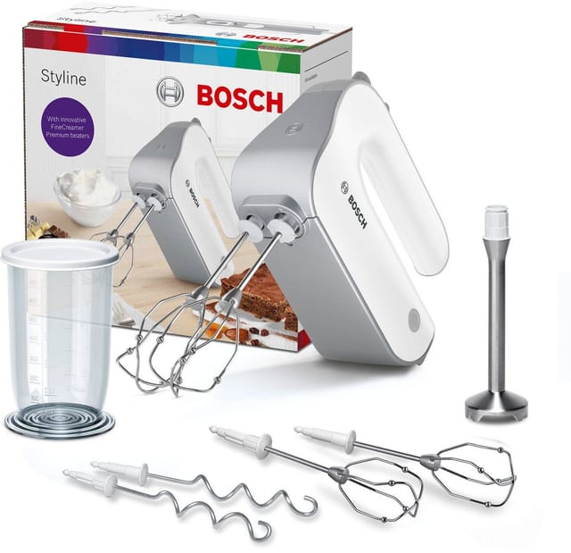 Bosch - MFQ4075DE - Mixer (Stabmixer, Silber, Weiß, Schneebesen, Mixen, 1,4 m, Kunststoff, 550 w)