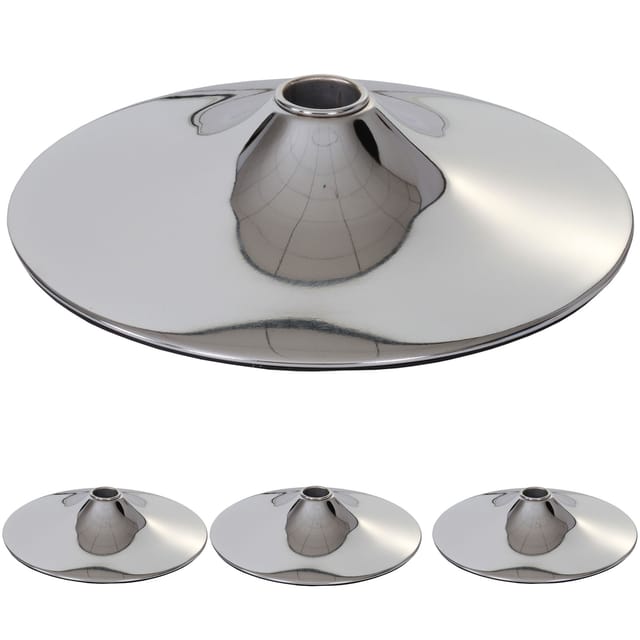 4er-Set Fußplatte Fuß Fußteller für Barhocker Loungesessel, chromoptik ~ Ø 41cm