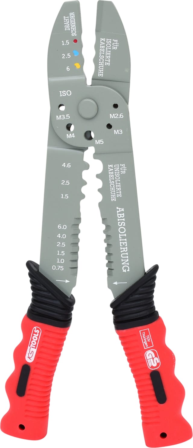 Kstools - Multifunktions-Crimpzange für isolierte und unisolierte Kabelschuhe, 220mm