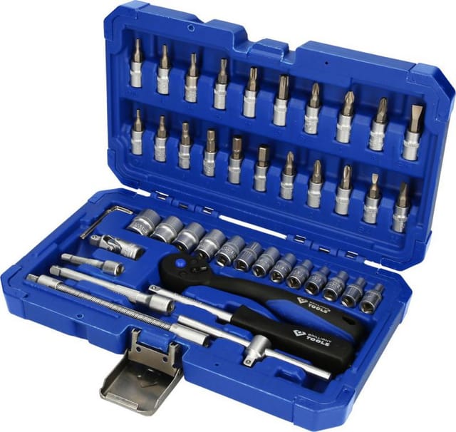 Brilliant Tools - 1/4 Steckschlüssel-Satz, 46-tlg.