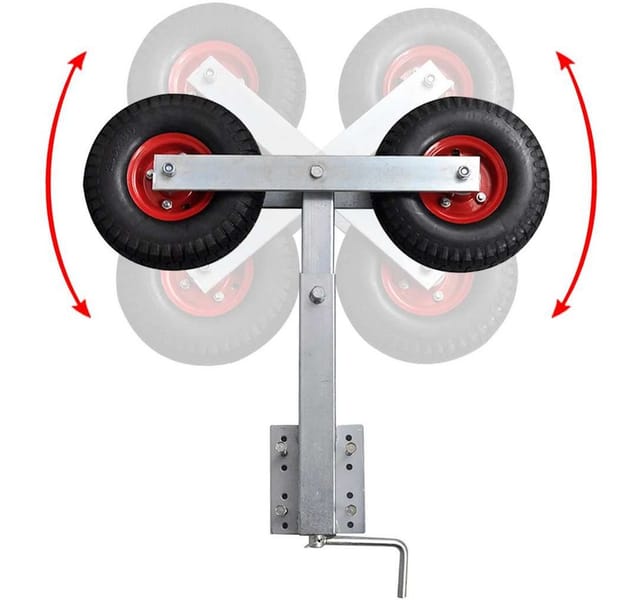Bootstrailer-Stützen Doppelrad 2er-Set 59-84 cm - Vidaxl