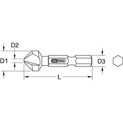 KS-Tools 336.0326 1/4" HSS TiN Kegel+Entgratsenk