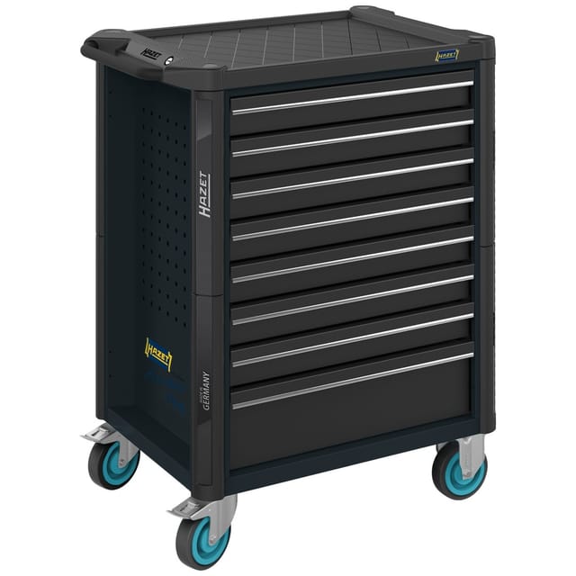 Hazet Werkstattwagen Assistent, Schubladen, flach: 7 x 81 x 522 x 398 mm, Schubladen, hoch: 1 x 166 x 522 x 398 mm, Art.Nr. 179N-8-RAL7021