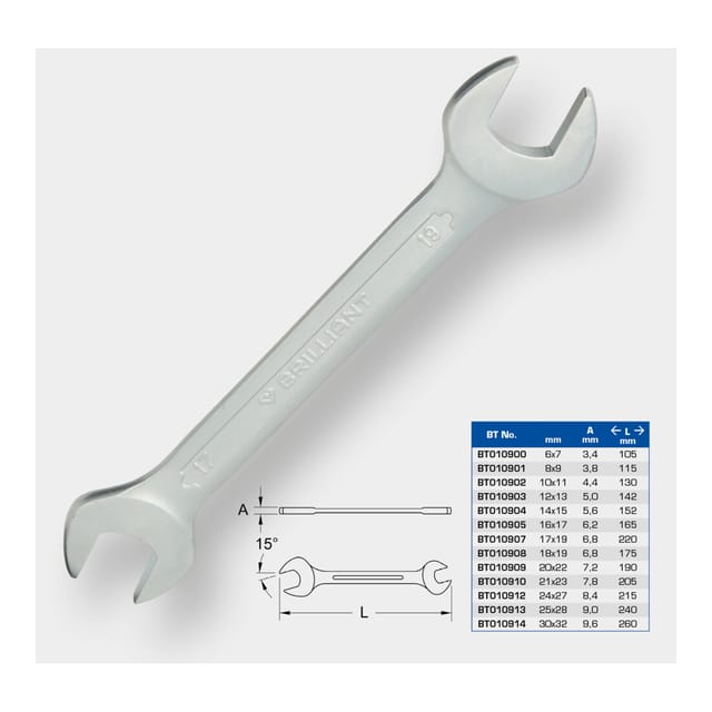 Brilliant Tools - BT010912 Doppel-Maulschlüssel, 24x27mm