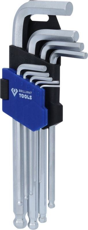 Brilliant Tools BT045009 Winkelschraubendreher-Set 1.5 mm, 2 mm, 2.5 mm, 3 mm, 4 mm, 5 mm, 6 mm, 8