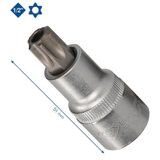 Brilliant Tools - 1/2' Torx-Bit-Stecknuss, mit Stirnlochbohrung, TB55