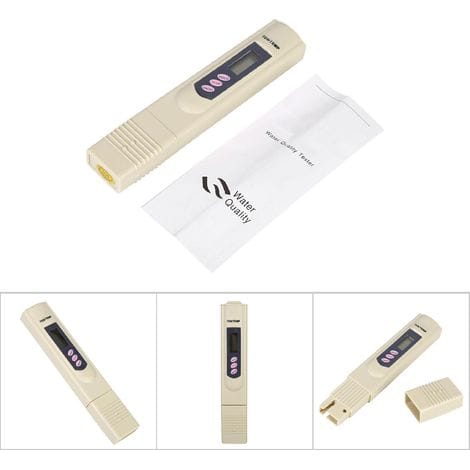 Digitaler Lcd-wasserqualitätsmessgerät-stift (tds 0-9999 Ppm) Mit Thermometer, Grau