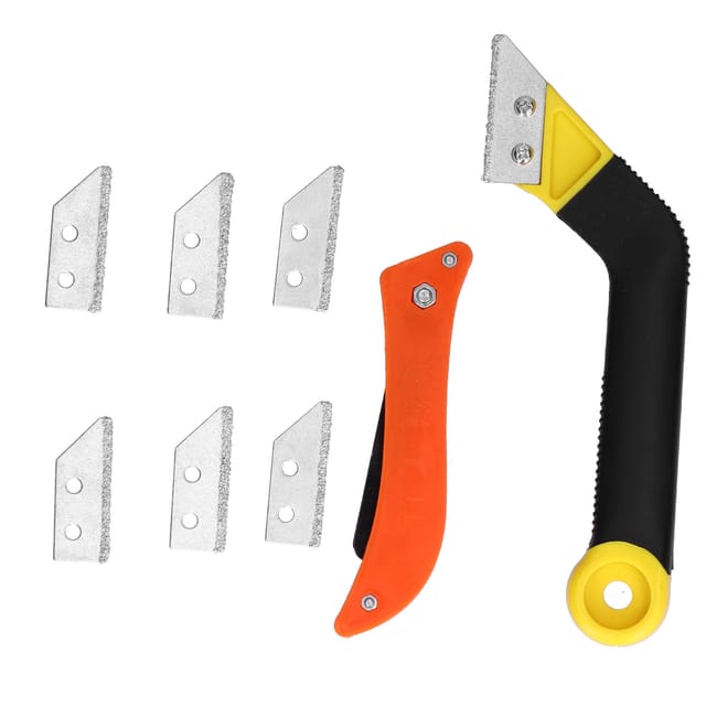 Fugensäge mit Sägeblättern und Messer – Ideal zum Reinigen von Fliesenfugen an Türen, Fenstern und Böden