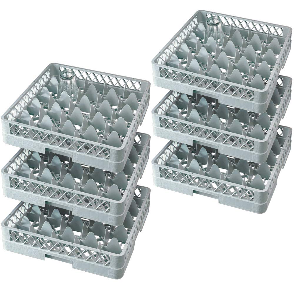 Brb 6x Spülkorb Für Gläser Und Tassen, Lxb 500 X 500 Mm, 25 Fächer, Grau