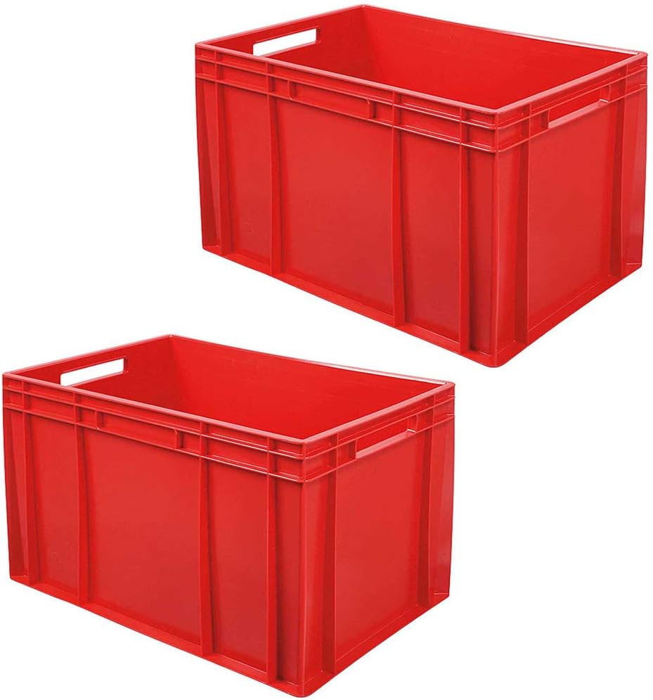 Brb 2 Eurobehälter Mit 2 Durchfassgriffen, Lxbxh 600x400x420 Mm, Rot