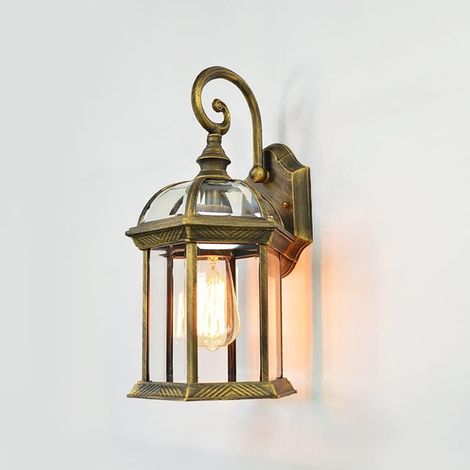 Stück, Amerikanische Ip23 Wasserdichte Außenwandleuchte Für Veranda/garten Mit Glasschirm, E27-fassung, Retro-stil, 1-flammige Balkon-wandleuchte