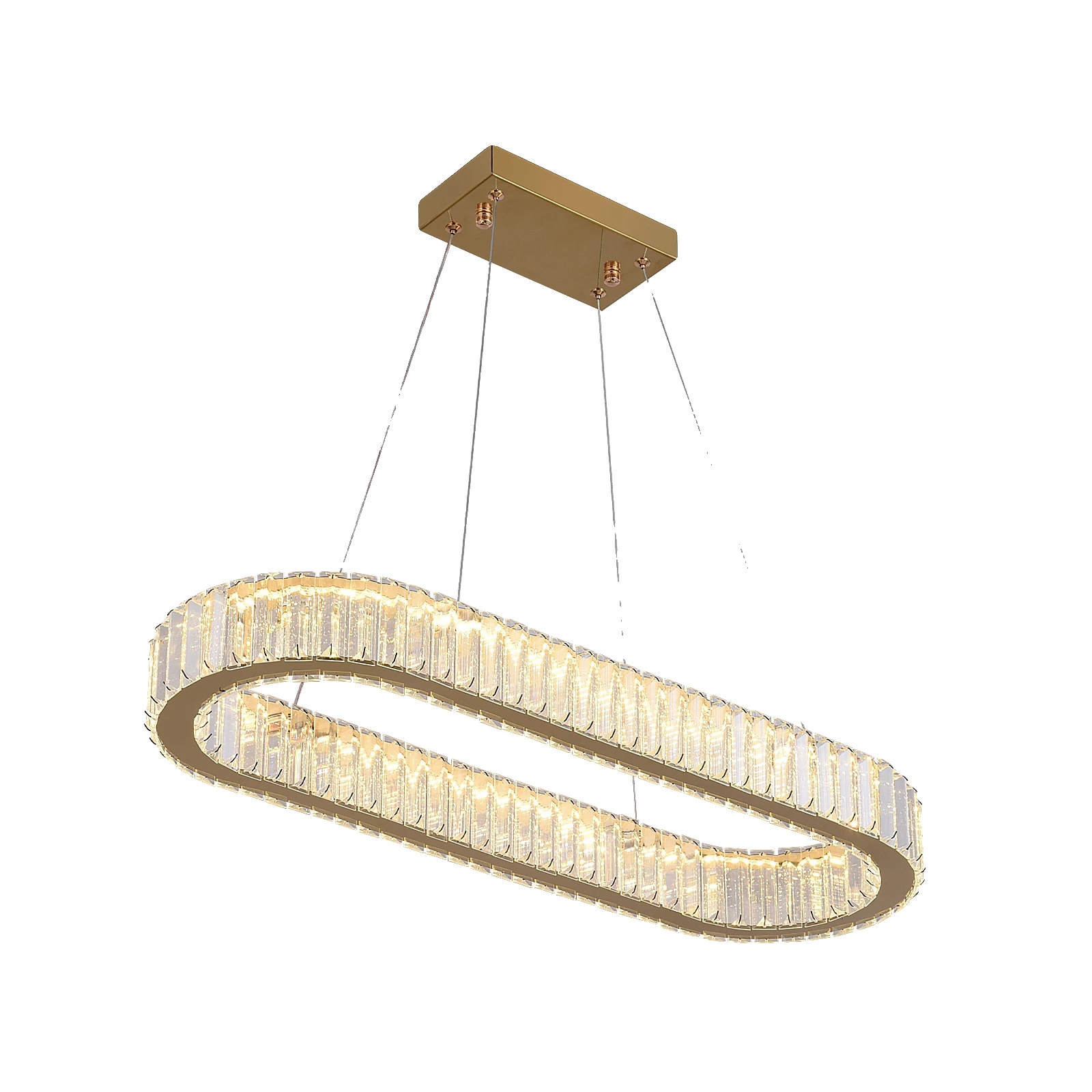 Kronleuchter, Elegantes Design, Helle Beleuchtung, 70 Cm Lang – Gold, Mit Fernbedienung