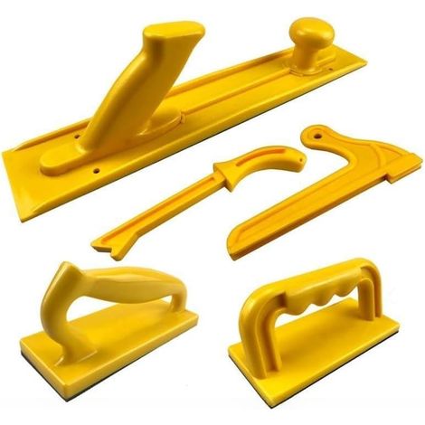 Set Mit 5 Sicherheits-schiebeklötzen Und Schiebestöcken. Ergonomischer Griff Für Maximalen Halt. Sicherheitswerkzeuge Für Tischkreissägen, Holzbearbeitung, Frästische Und Bandsägen.