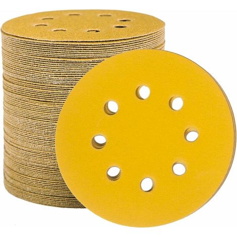 125-mm-schleifscheiben, 100 Stück, Runde Schleifscheiben Mit 8 Löchern, Körnung 180, Zum Schleifen, Polieren Und Entrosten, Taudace