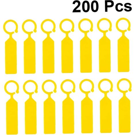 200 Gelbe, Wasserfeste Und Wetterfeste Hänge-pflanzenetiketten Für Den Garten (10,8 X 2,4 Cm), Wiederverwendbar, Dekorativ Und Vielseitig, Aus Pvc