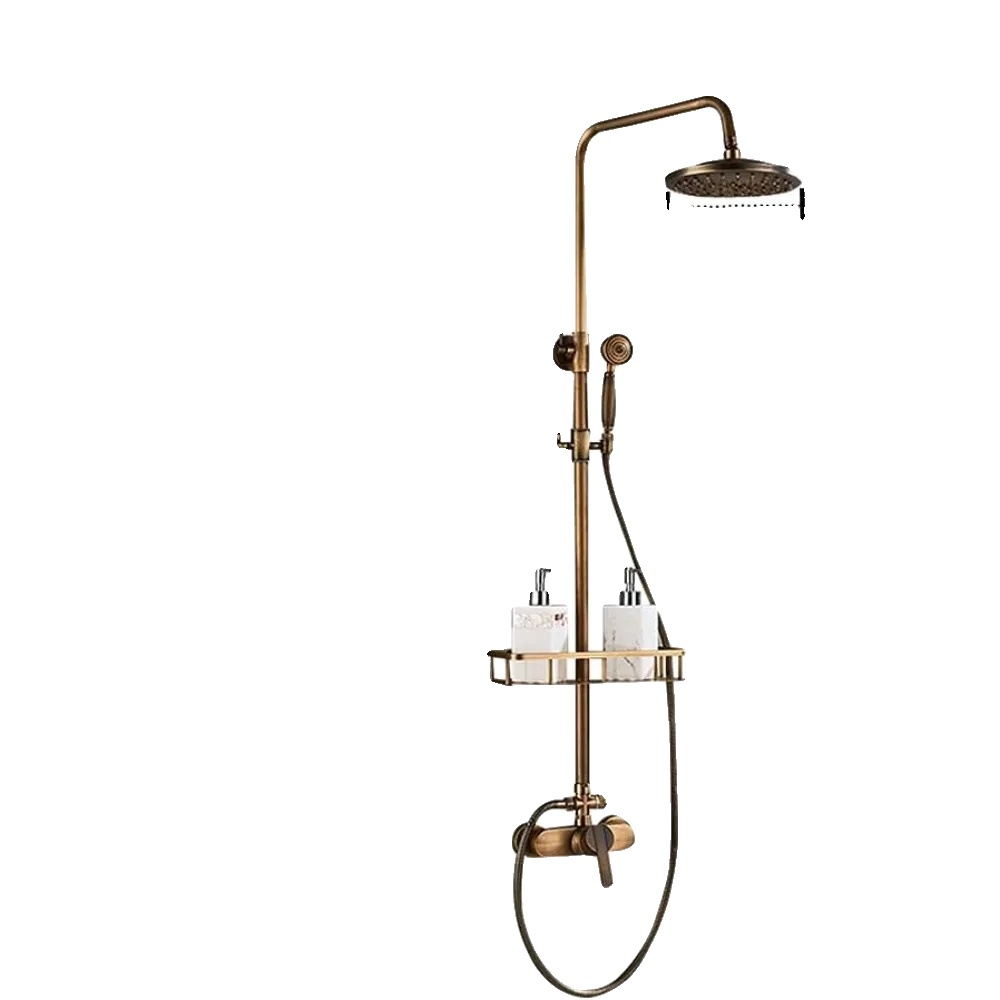 Duschset, Regendusche, Wandmontage, Gold