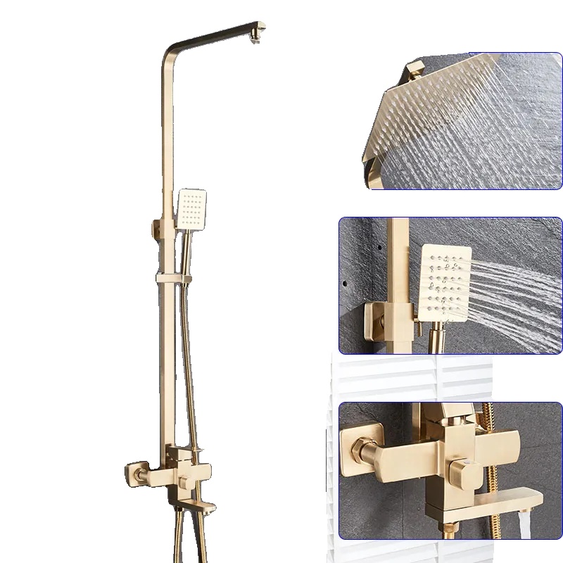 Duschset, Modernes Design, Robuste Messingkonstruktion, 8 Zoll