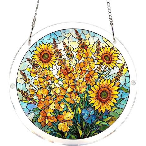 Fenster-sonnenfänger 19 X 19 Cm Acryl Hängeornament Bunter Puzzle-fänger, 2d Lichtreflektierender Fensteranhänger Für Den Innen- Und Außenbereich, Balkon, Garten, Baum Usw.