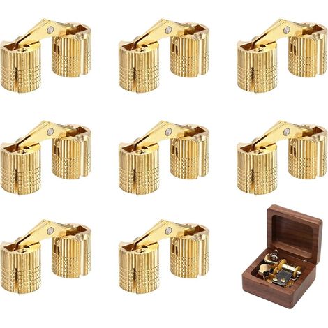 Set Mit 8 M8 Mini-scharnieren Aus Verdecktem Kupfer. Unsichtbare Kupferoberfläche. Geeignet Für Schränke Und Möbel. Öffnungswinkel: 180 Grad.