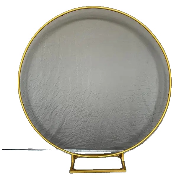 Hochzeitsbogenständer, Individuell Anpassbares Design, Robuste Konstruktion, 2 M (78,7 Zoll) Durchmesser, Goldener Quadratischer Sockel