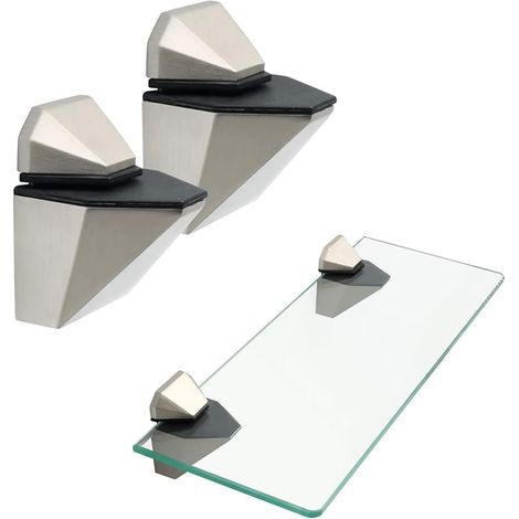 2-teiliger, Wandmontierter Glasregalträger, Verstellbarer Glasregalträger, Glasstütze, Holzhalterung, Geeignet Für Glasstärken Bis 518 Mm