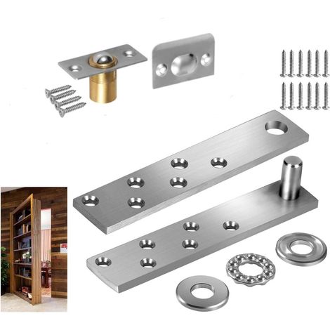 Set Mit 1 Paar Unsichtbaren Drehscharnieren Für Türen, Hohe Tragfähigkeit (200 Lbs), Ideal Für Holztüren, Geheimfächer, Versteckte Türen Und Auszugsschränke