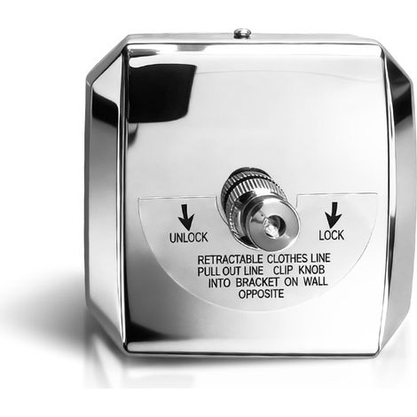 Einziehbare Wäscheleine Aus Edelstahl Sus304 Mit Verstellbarem Seil, Hotelstil, Quadratische Silberne Wandhalterung ×1