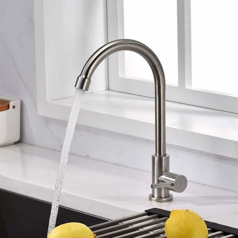 Küchenarmatur Mit 360°-schwenkarm, Verstellbarer Warm- Und Kaltwasser-mischbatterie, Geeignet Für Küchenspülen, Inklusive 2 X 60 Cm Flexibler Schläuche