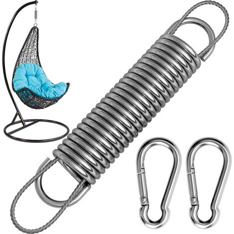 Hängestuhl Mit Federung, Tragkraft 300 Kg, 2 M10-karabiner, 1 Drehring Und 1 Feder. Aufhängung Aus Edelstahl 304 Für Hängestühle Und Boxsäcke.