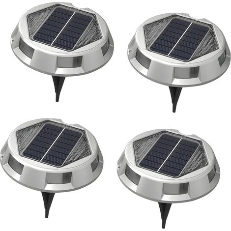 Set Mit 4 Solar-gartenleuchten Mit 3 Beleuchtungsmodi Und Farbwechseloptionen. Dynamische Beleuchtung Für Wege Und Rasenflächen.