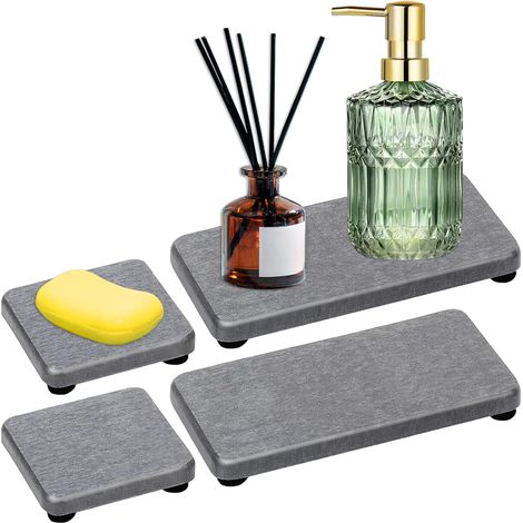 4er-set Wasserabsorbierende Stein-spülbeckenuntersetzer, Spülbecken-organizer, Schnelltrocknende Matte Für Die Küchenarbeitsplatte, Rutschfeste Diatomit-untersetzer