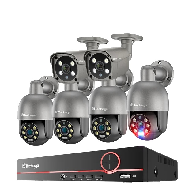 Sicherheitskamerasystem, 5-mp-auflösung, Nachtsichtfunktion, Außenüberwachung Per Videoüberwachung, 8-kanal-nvr Mit 8 Kameras, 3 Tb, Keine Angabe, 8-kanal-nvr Mit 6 Kameras