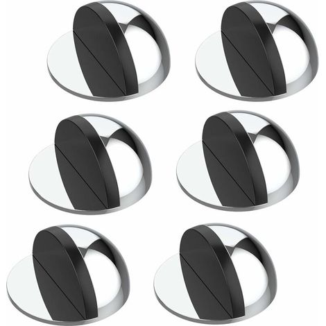 Türstopper, 6-teiliges Set Verchromter Bodentürstopper Aus Zinklegierung, Inklusive Aufklebern, Kein Bohren Erforderlich