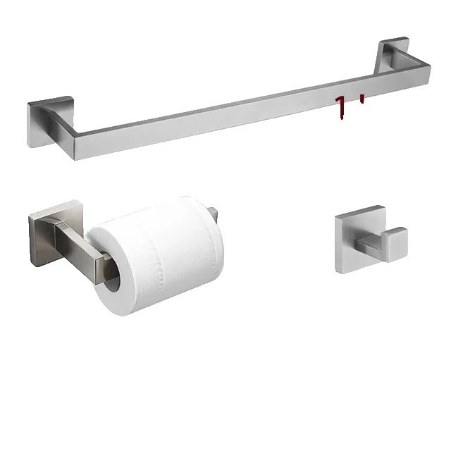 Badezimmeraccessoires, Handtuchhalter Aus Edelstahl, Toilettenpapierhalter, 3-teiliges Set Mit 600 Mm Stange.