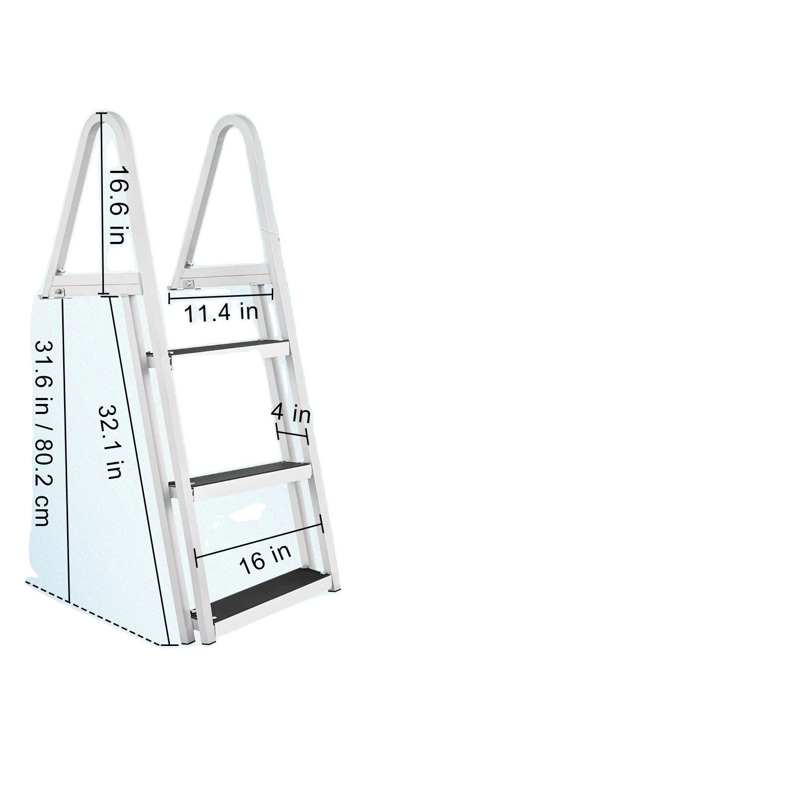 Laderampenleiter, Rutschfeste Pedale, Ergonomisches Design, 3 Stufen, 159 Kg
