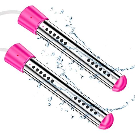 (pink, 2000 W) 2er-pack Tragbare Elektrische Tauchsieder Für Pool/whirlpool Aus Edelstahl 304. Erwärmt 19 Liter Wasser (5 Gallonen) In Wenigen Minuten In Badewanne, Eimer Oder Becken.
