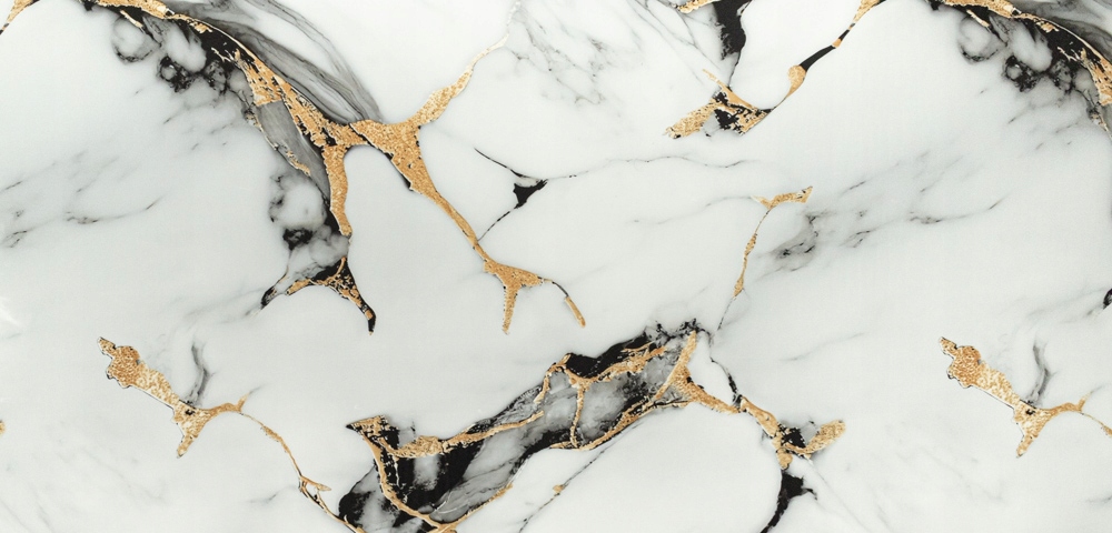 Selbstklebende Pvc-dekorplatte, Glatt, Grau-goldener Marmor, 280 X 60 Cm