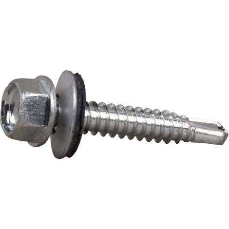 M5-bohrschrauben Für Metall, 100er-packung, 5,5 X 50 Mm. Selbstbohrende Stahlblechschrauben Mit Sechskantkopf Und Dichtscheibe Für Zusätzliche Sicherheit. Selbstbohrende Schrauben Für Metall.