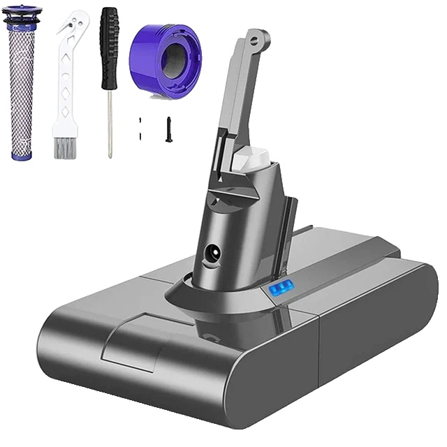 Ersatzakku Für Dyson V8 Sv10, 6000 Mah Kapazität, 216 V, 216 V, 21,6 V-b Spannung, 2 Akkufilter