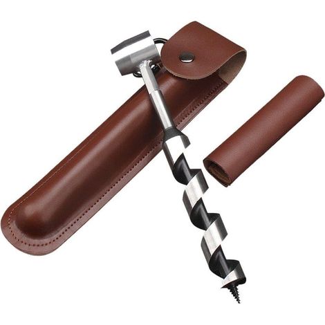 Bohrer, Überlebenswerkzeug, Bushcraft-handbohrer, Augenholzbohrer, Handdübelbohrer, Multifunktionswerkzeug Mit Lederscheide