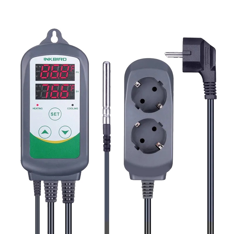 Temperaturregler, Doppelrelais, Digitalanzeige, Eu-stecker