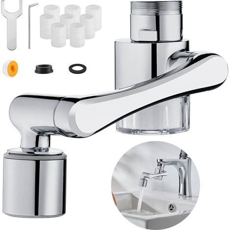 1080° Drehbarer Wasserhahn-luftsprudler Mit Filterfunktion, Multifunktionale Wasserhahnverlängerung, Zwei Wasserauslassmodi, Durchflussregler Für Küche Und Bad, 8 Filterelemente