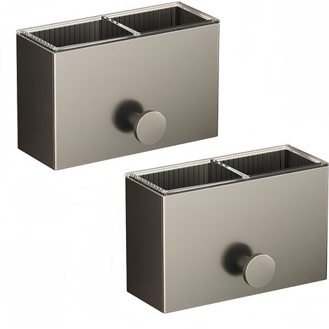 Set Mit 2 Selbstklebenden Zahnbürstenhaltern, Kein Bohren Erforderlich. Wasserdichtes Wandregal Zur Aufbewahrung In Bad Und Küche.