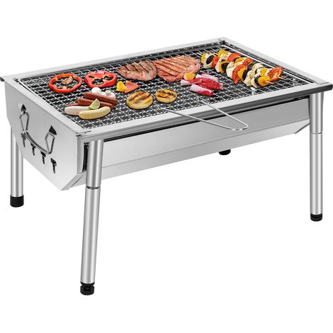 Tragbarer Holzkohlegrill Aus Edelstahl – Freistehender Grill Für 2-3 Personen – Korrosions- Und Hitzebeständig – Ideal Für Camping Und Garten