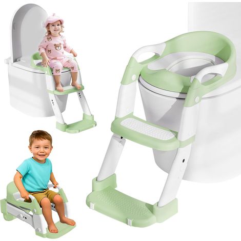 Toilettensitzverkleinerer Für Kinder, 3-in-1-toilettensitzerhöhung Mit Trittstufe, Toilettentrainingshilfe, Toilettensitzadapter, Höhenverstellbar, Rutschfest, Abnehmbares Töpfchen