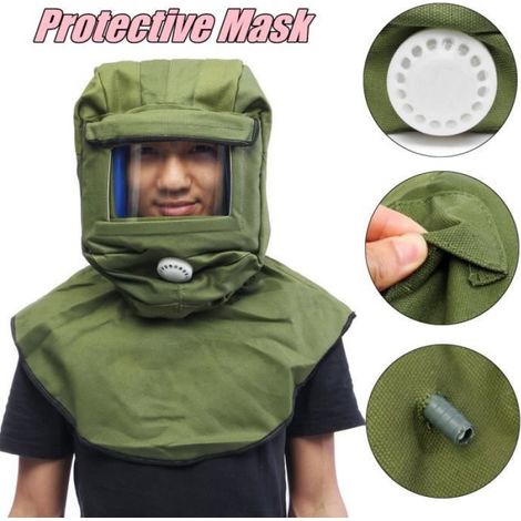 Maske Helm Schutzlinse Sandstrahlen Sandstrahlgerät Staubdicht Winddicht