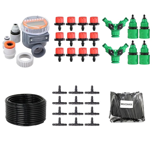 Diy-tropfbewässerungssystem, Einstellbarer Wasserdurchfluss, Komplettes Garten-set, S-set