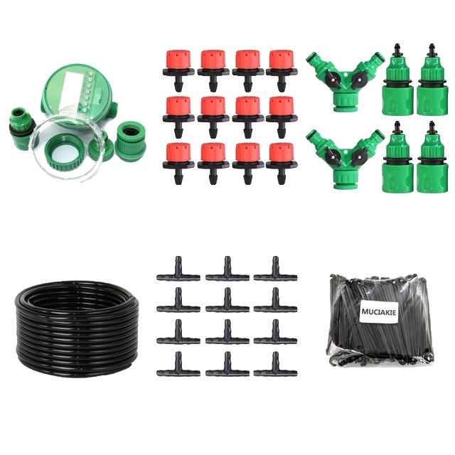 Diy-tropfbewässerungssystem, Einstellbarer Wasserdurchfluss, Komplettes Garten-set, M-set