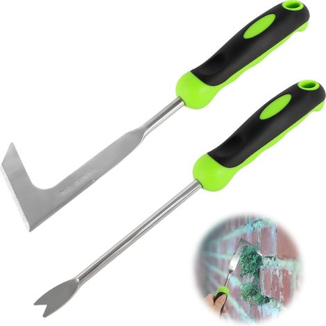 Set Mit 2 Unkrautstechern Mit Langen Griffen. Für Den Garten. Zum Entfernen Von Unkraut Und Moos.