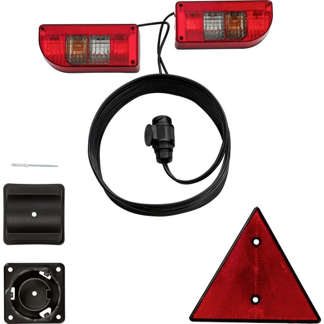SecoRüt Anhänger-Beleuchtungsset 13-polig Blinker, Bremslicht, Kennzeichenleuchte, Reflektor, Nebels